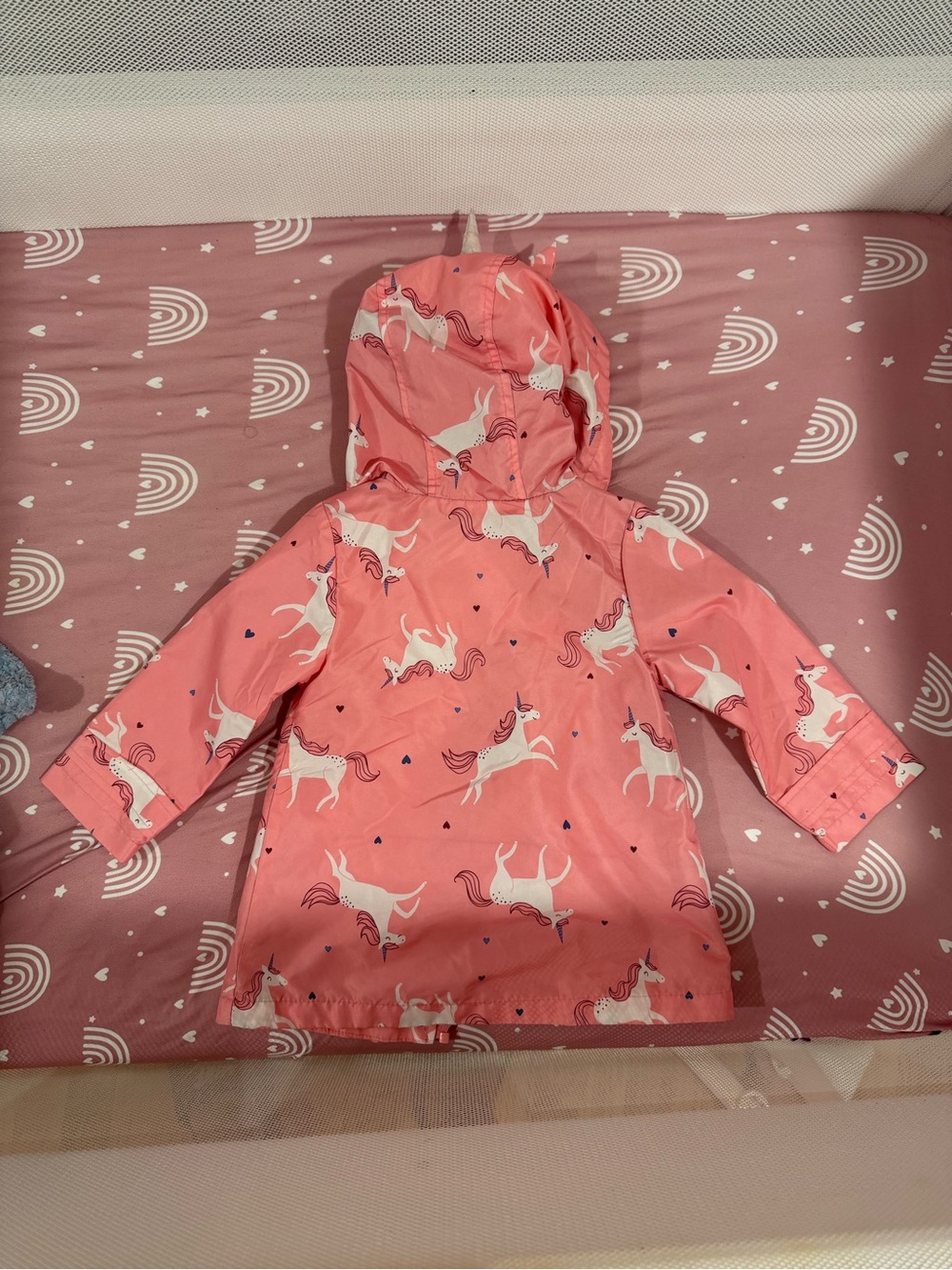 Carter's Coral Pink Unicorn Hooded Raincoat